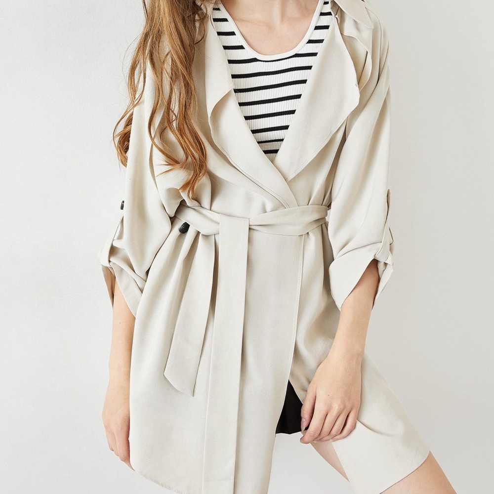 Jaida Beige Medium Sleeve Jacket